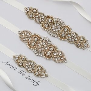 Gold Rhinestone Bridal Belt